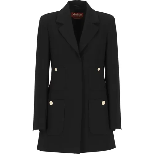 Schwarzer Blazer mit Taschen , Damen, Größe: S - Max Mara Studio - Modalova