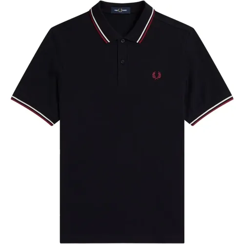 Klassisches Doppelt-Gestricktes Poloshirt , Herren, Größe: M - Fred Perry - Modalova