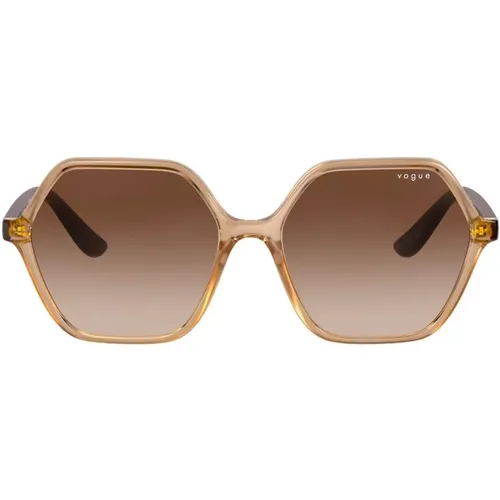 Braune Sonnenbrille,Rosa/Grau Getönte Sonnenbrille,Goldene Sonnenbrille - Vogue - Modalova