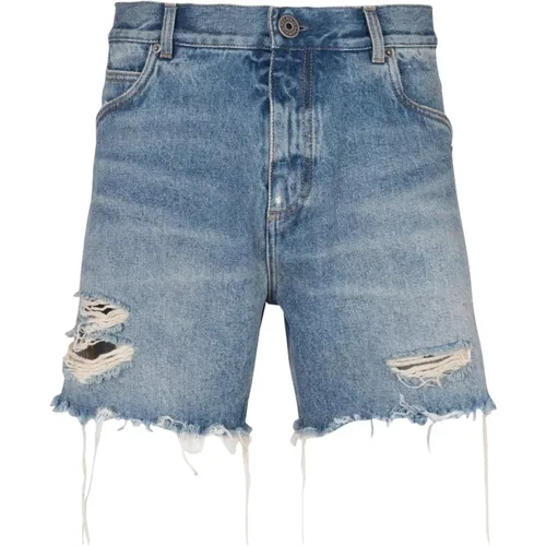Ripped Denim Jeans , male, Sizes: W32 - Balmain - Modalova