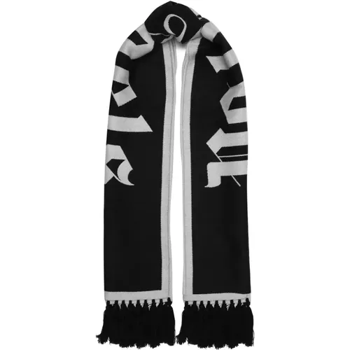 Wool Scarf with Fringes and Logo Detail , unisex, Sizes: ONE SIZE - Palm Angels - Modalova