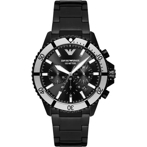 Elegant Chronograph Model in Steel , unisex, Sizes: ONE SIZE - Emporio Armani - Modalova