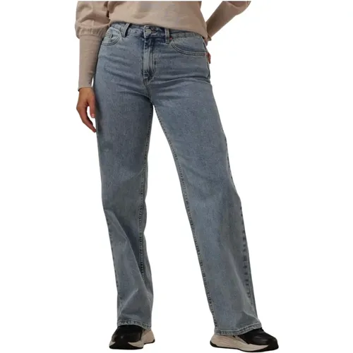 Hellblaue Straight Leg Jeans , Damen, Größe: W30 L32 - Y.A.S - Modalova