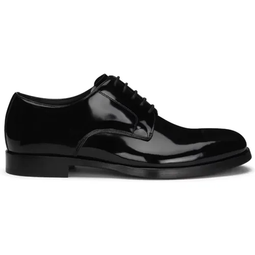 Lace-Up Patent-Finish Derby Shoes , male, Sizes: 6 UK, 11 UK, 9 1/2 UK - Dolce & Gabbana - Modalova