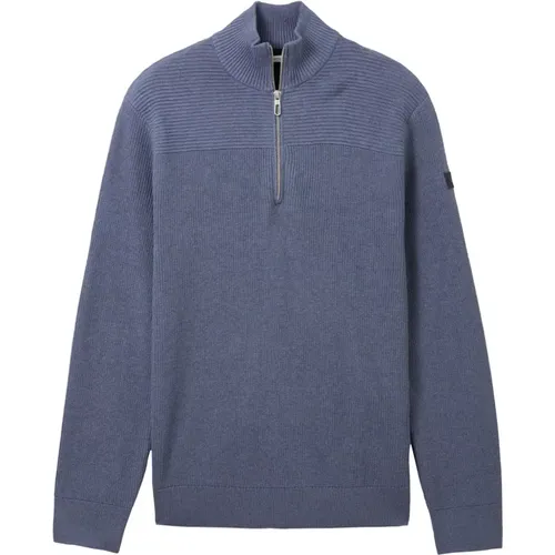 Eleganter Gestreifter Troyer Pullover - Tom Tailor - Modalova