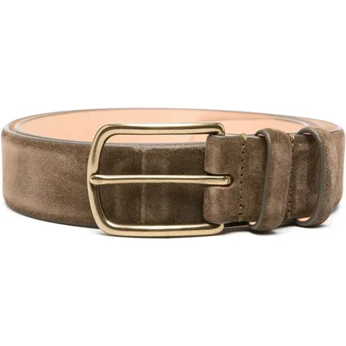 Suede Belt with OC Strip Design , male, Sizes: 95 CM, 100 CM, 105 CM - Officine Creative - Modalova