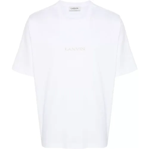 Cotton Jersey Embroidered T-shirt , male, Sizes: XL, L, 2XL, S, 3XL - Lanvin - Modalova