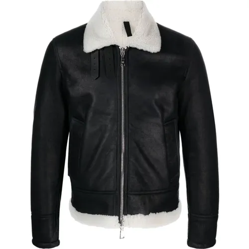 Shearling Leather Jacket , male, Sizes: L - Tagliatore - Modalova