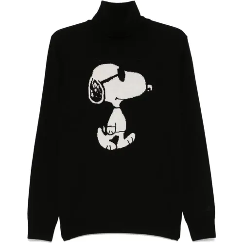 Schwarzer Pullover mit Snoopy-Motiv , Herren, Größe: XL - MC2 Saint Barth - Modalova