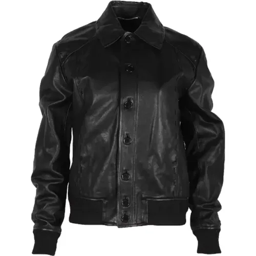 Pre-owned Leather outerwear , female, Sizes: 3XL - Yves Saint Laurent Vintage - Modalova