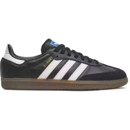 Schwarz Weiß Gummi Sneakers Damen Leder , Damen, Größe: 43 EU - Adidas - Modalova