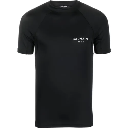 Raglan short sleeves t-shirt , male, Sizes: 2XL, XL, L, 3XL - Balmain - Modalova