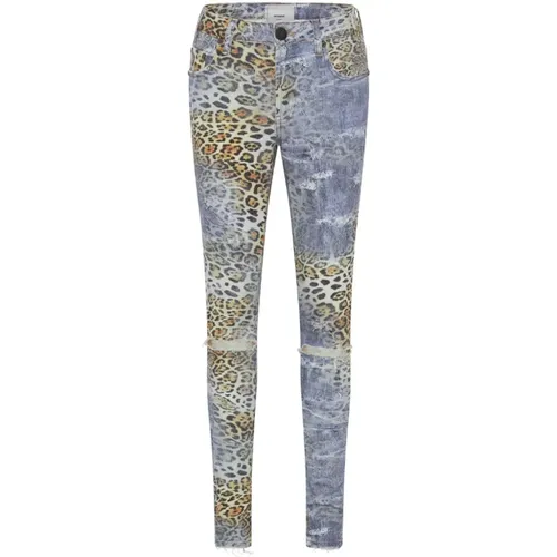 Leopard Print Skinny Jeans Collection , female, Sizes: W26 - One Teaspoon - Modalova