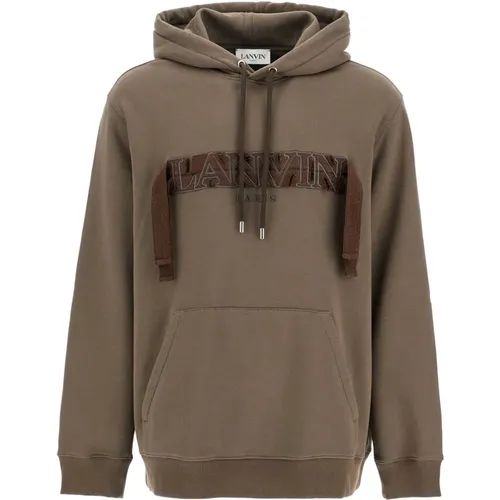 Hooded Curb Sweatshirt with Lace Appliques , male, Sizes: M, S, L - Lanvin - Modalova