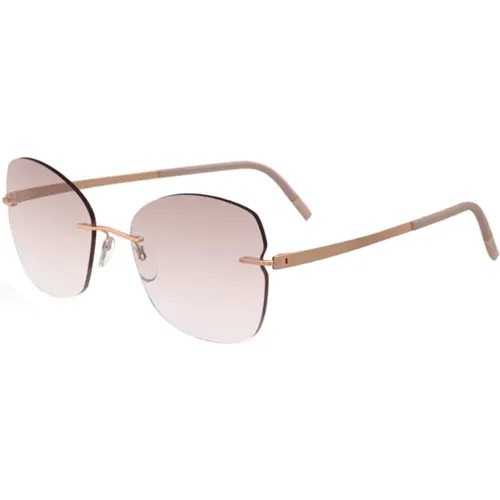 Rose Gold Eyewear Frames , unisex, Sizes: 55 MM - Silhouette - Modalova