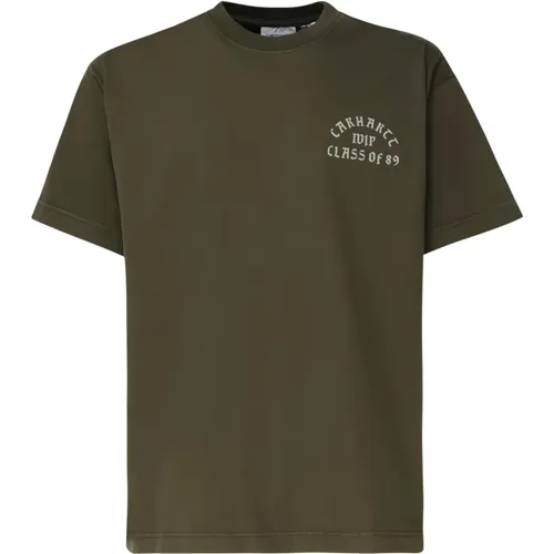 Grünes Baumwoll-T-Shirt mit Logo , Herren, Größe: XL - Carhartt WIP - Modalova