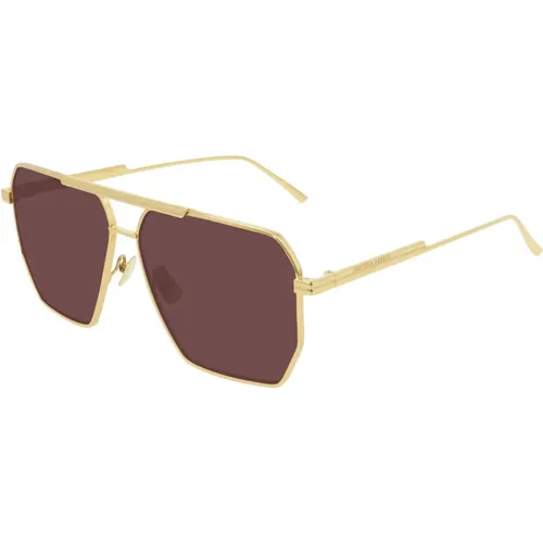 Gold/Red Sunglasses Bv1012S , male, Sizes: 60 MM - Bottega Veneta - Modalova