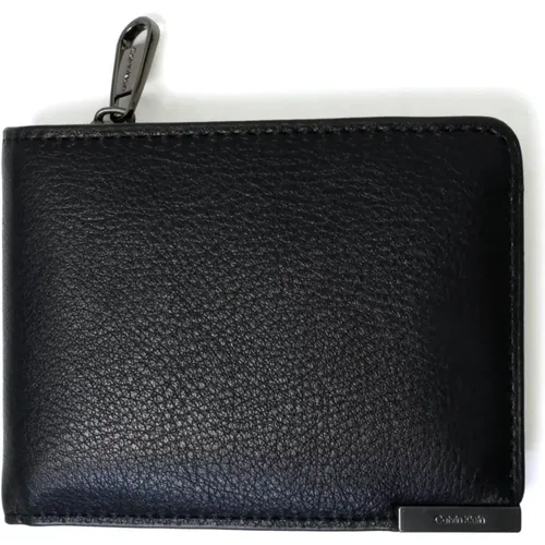 Modern Plaque Zip Bifold Wallet , male, Sizes: ONE SIZE - Calvin Klein - Modalova
