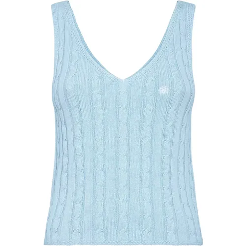 Braided Knit Top with Monogram Embroidery , female, Sizes: 2XS, XS - MVP wardrobe - Modalova