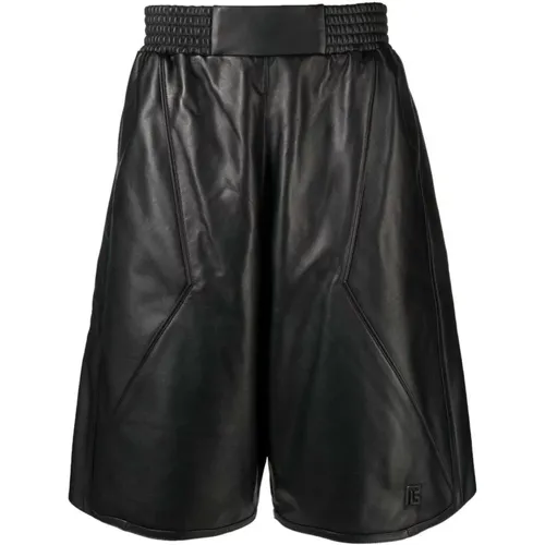 Jet Leather Knee-Length Shorts , male, Sizes: S - Balmain - Modalova