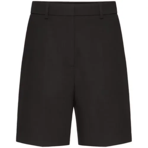 Schwarze Wollshorts Reißverschluss - Valentino Garavani - Modalova