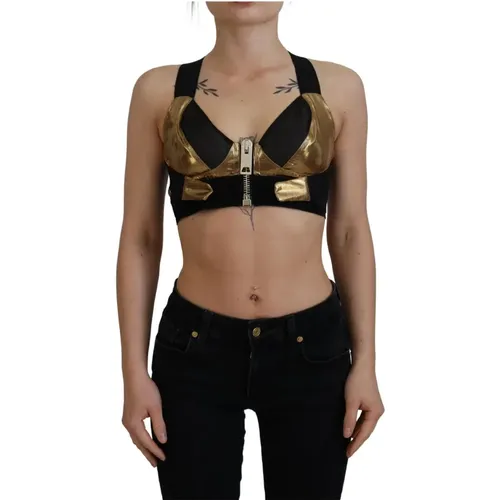 Stilvolles Front-Zip-Crop-Top - Dolce & Gabbana - Modalova