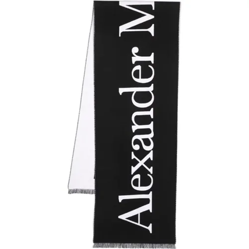Logo Scarf with Contrasting Frappe , male, Sizes: ONE SIZE - alexander mcqueen - Modalova