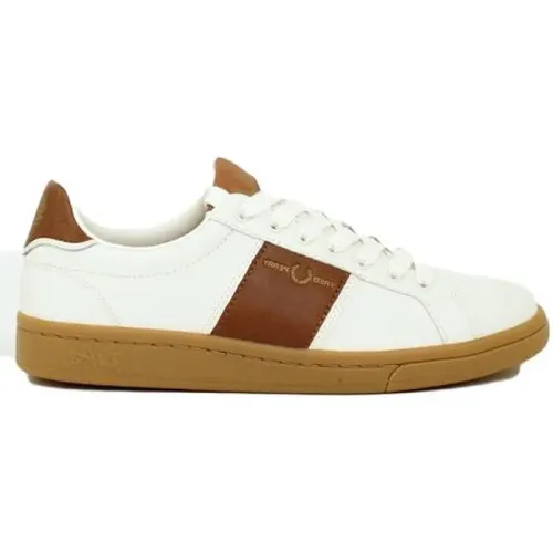 Leather Debossed Branding Sneakers , male, Sizes: 9 UK - Fred Perry - Modalova