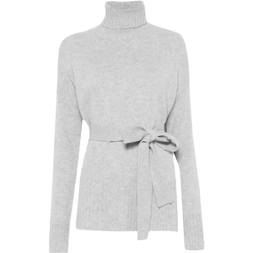 Grey Wool-Cashmere Sweater with Belt , female, Sizes: M, XS, S - Wild Cashmere - Modalova