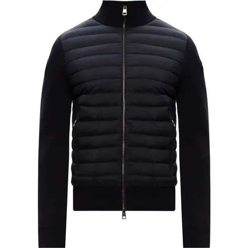 Navy Quilted Padded Cardigan , male, Sizes: XL, L, 2XL - Moncler - Modalova