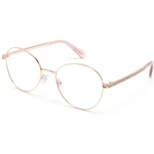 Rosa Optische Brille mit Stil , Damen, Größe: 52 MM - Swarovski - Modalova