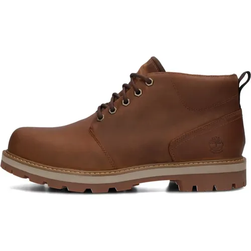 Braune Leder Schnürstiefel , Herren, Größe: 45 1/2 EU - Timberland - Modalova