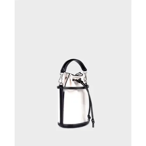 Leather Crossbody Bag with Canvas Pouch , female, Sizes: ONE SIZE - Marina Raphael - Modalova