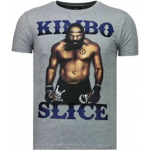 Kimbo Slice Rhinestone - Men T-Shirt - 5766G , male, Sizes: XL, M, S, L, 2XL - Local Fanatic - Modalova
