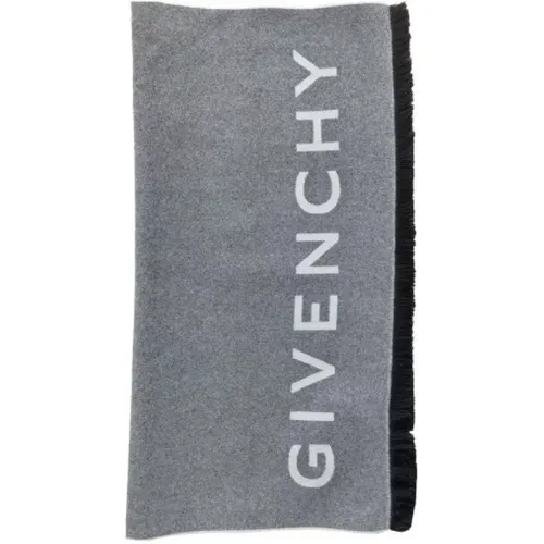 Bicolor Logo Fringe Scarf , female, Sizes: ONE SIZE - Givenchy - Modalova