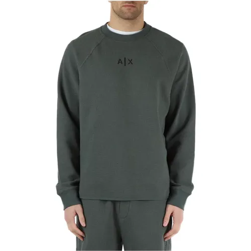 Sweatshirt aus Baumwollmischung mit Logo-Stickerei , Herren, Größe: M - Armani Exchange - Modalova