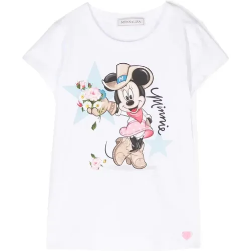 Minnie Mouse Print T-Shirt - Monnalisa - Modalova