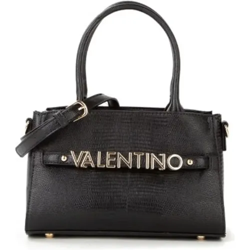 Schwarze Valentino Handtasche mit goldenen Akzenten , Damen, Größe: ONE Size - Valentino by Mario Valentino - Modalova
