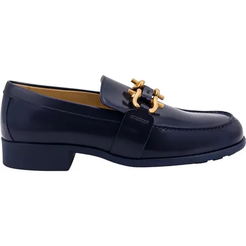 Blaue Lederslipper - Elegante Slip-On Schuhe - Bottega Veneta - Modalova