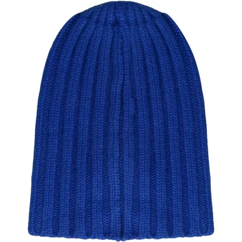 Cashmere Ribbed Beanie Hat , male, Sizes: ONE SIZE - Laneus - Modalova
