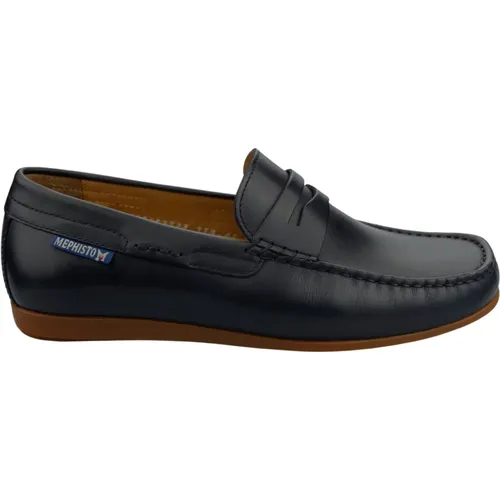 Alyon Herren Mokassin - Marineblaues Leder , Herren, Größe: 40 1/2 EU - mephisto - Modalova