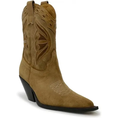 Tan Suede Ankle Boots Ss24 , female, Sizes: 7 UK, 4 UK, 6 UK - Toral - Modalova