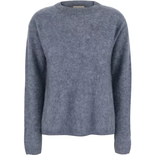 Kaschmir Grauer Pullover , Damen, Größe: M - Semicouture - Modalova