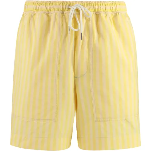 Gestreifte Baumwoll-Bermuda-Shorts , Herren, Größe: L - Maison Kitsuné - Modalova