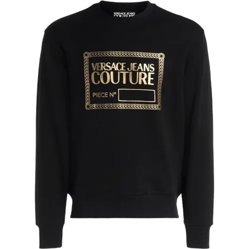 Schwarzer und Goldener Logo-Sweatshirt , Herren, Größe: S - Versace Jeans Couture - Modalova