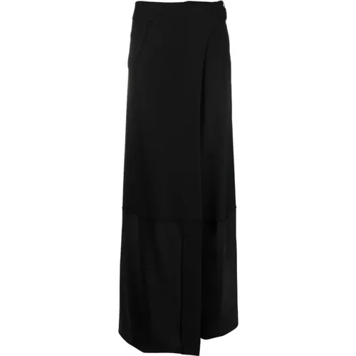 Wrap Skirt with Satin Trim , female, Sizes: S, XS - Victoria Beckham - Modalova
