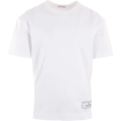 Cotton T-shirt with Logo Label , male, Sizes: S, M, L, 3XL, XL - Valentino Garavani - Modalova