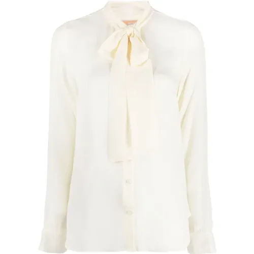 Silk BOW Blouse , female, Sizes: S, M, XL, L - Michael Kors - Modalova