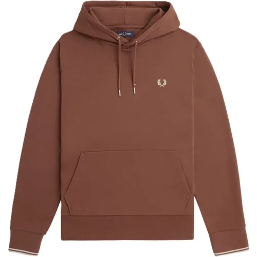 Brauner Kapuzenpullover , Herren, Größe: S - Fred Perry - Modalova