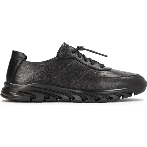 Schwarze Ledersneaker für Herren mit futuristischer Sohle , Herren, Größe: 44 EU - Kazar - Modalova